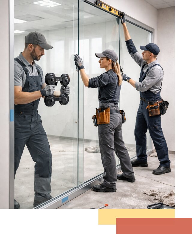 Профессиональный монтаж стеклянных перегородок в Махачкале