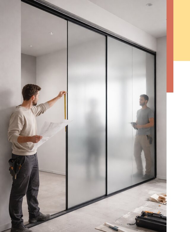 Матовые стеклянные перегородки в Махачкале от 8802 руб. — монтаж и установка | ОТДЕЛОЧНИК-Мхч