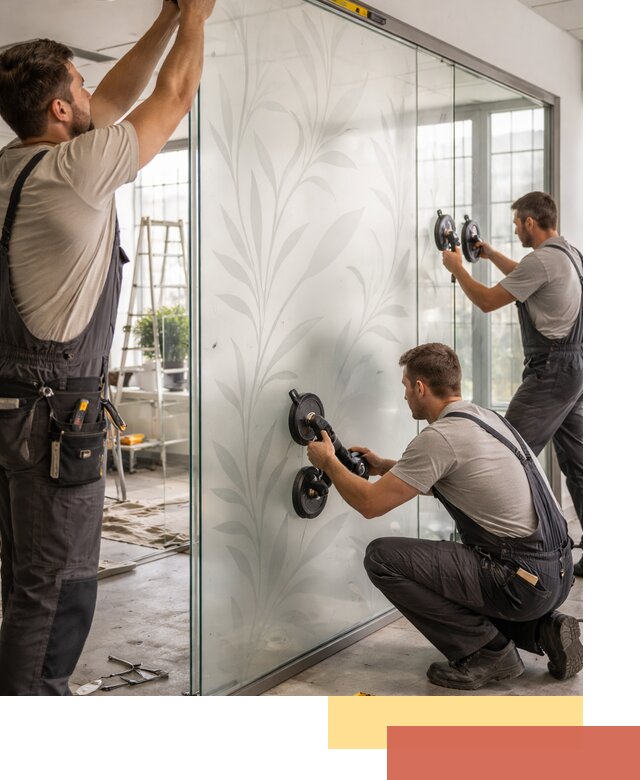 Стеклянные перегородки с рисунком на заказ в Махачкале