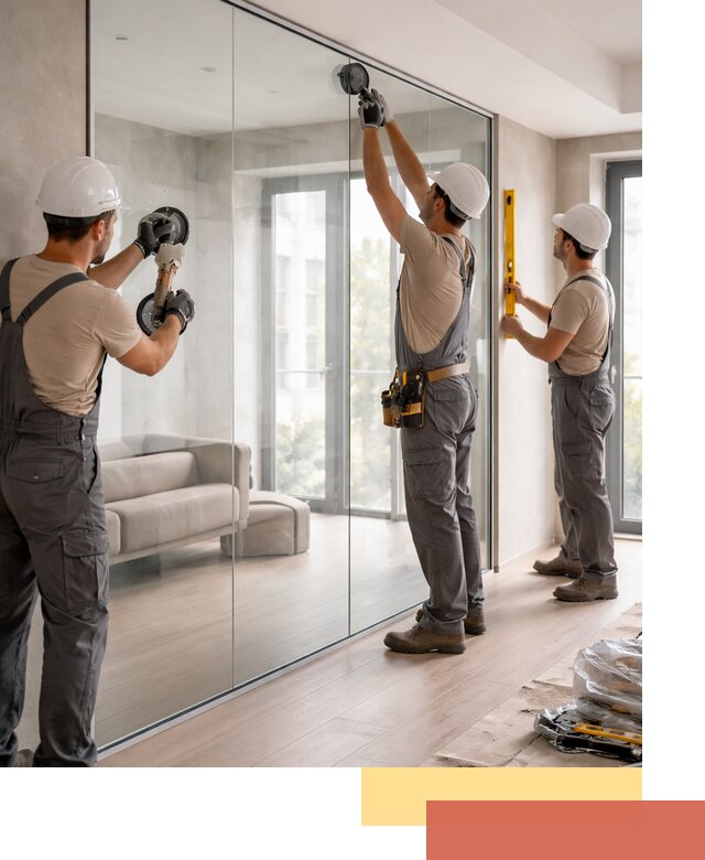 Перегородки из закаленного стекла в Махачкале для офисов и квартир