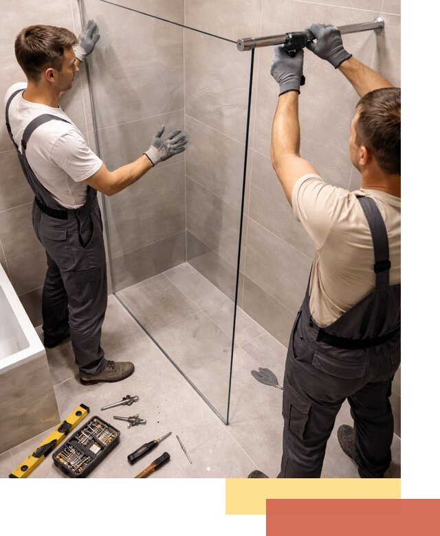 Стеклянные перегородки для душа в Махачкале — изготовление и монтаж