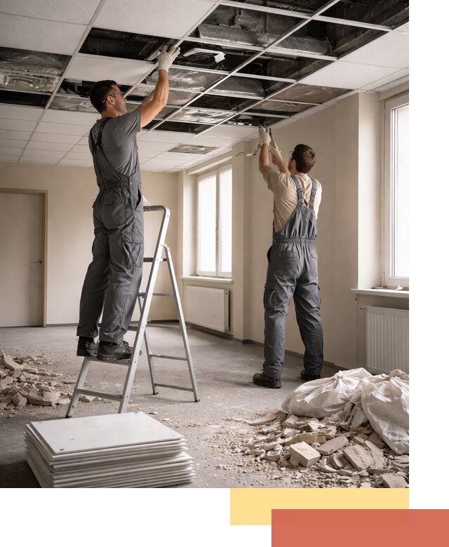 Демонтаж потолков Армстронг профессионально в Махачкале