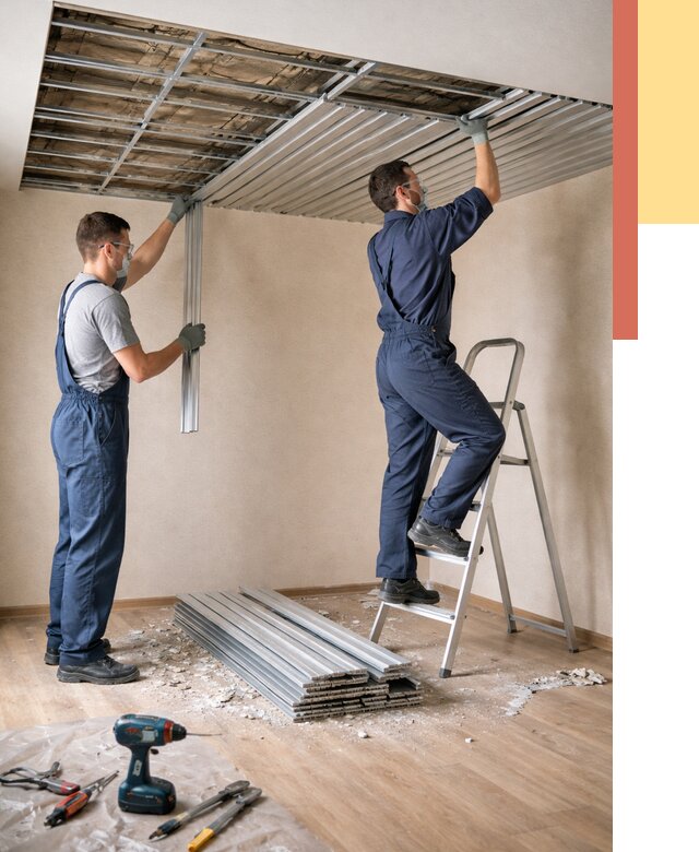 Демонтаж реечного потолка в Махачкале от 4660 руб. быстро и недорого | ОТДЕЛОЧНИК-Мхч