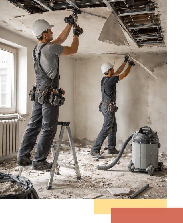 Демонтаж гипсокартонного потолка в Махачкале быстро и аккуратно