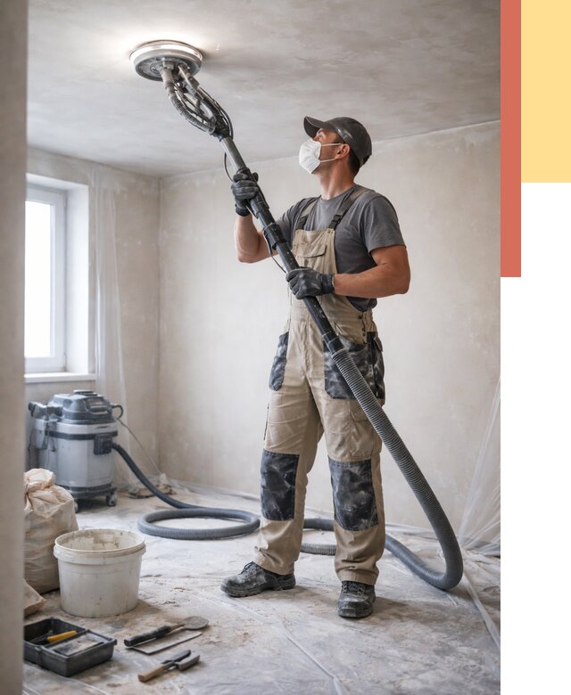 Шлифовка потолка в Махачкале от 3624 руб. — услуги шлифования потолка | ОТДЕЛОЧНИК-Мхч