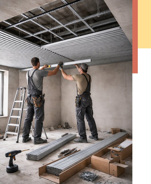 Монтаж реечного потолка в Махачкале от 4660 руб. под ключ | ОТДЕЛОЧНИК-Мхч