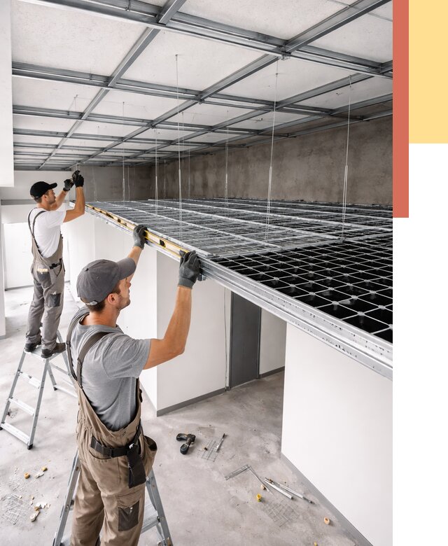 Монтаж потолка грильято в Махачкале от 466 руб./м² — быстрая сборка под ключ | ОТДЕЛОЧНИК-Мхч