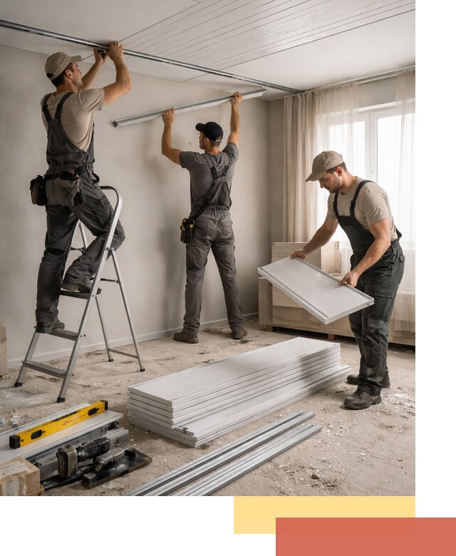 Монтаж потолка из ПВХ панелей в Махачкале оперативно и качественно