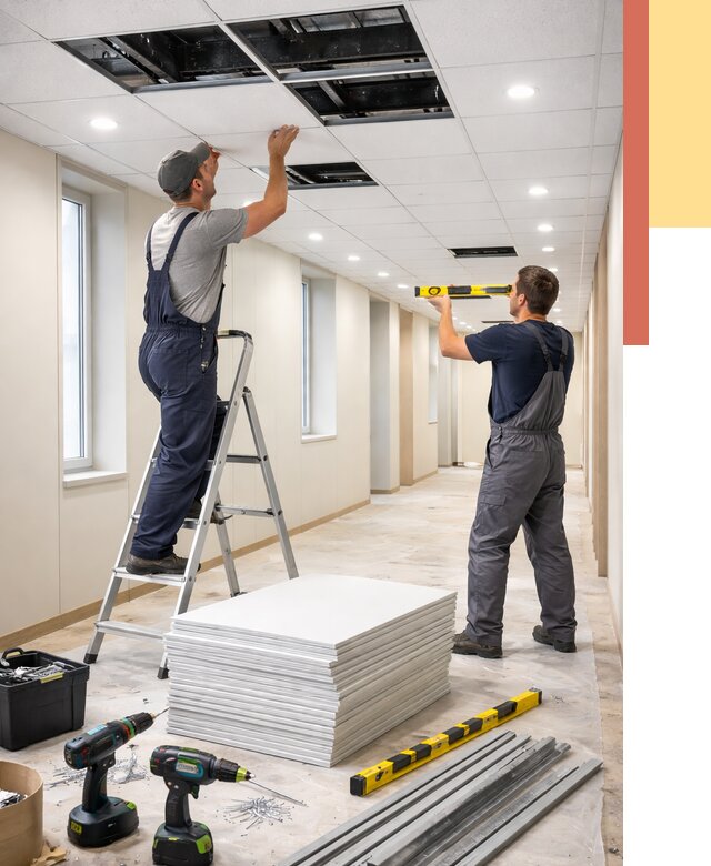 Ремонт потолка Армстронг в Махачкале от 4660 руб. — быстро и недорого | ОТДЕЛОЧНИК-Мхч