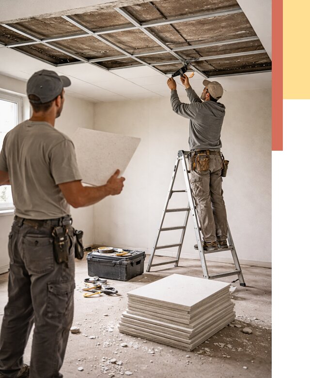 Замена плит подвесного потолка в Махачкале от 1812 руб. быстро и недорого | ОТДЕЛОЧНИК-Мхч