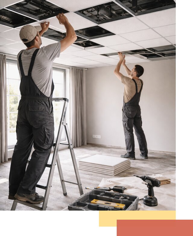 Замена плит подвесного потолка в Махачкале быстро и качественно