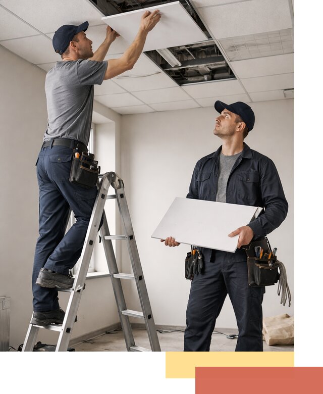 Обслуживание подвесного потолка в Махачкале — ремонт и чистка