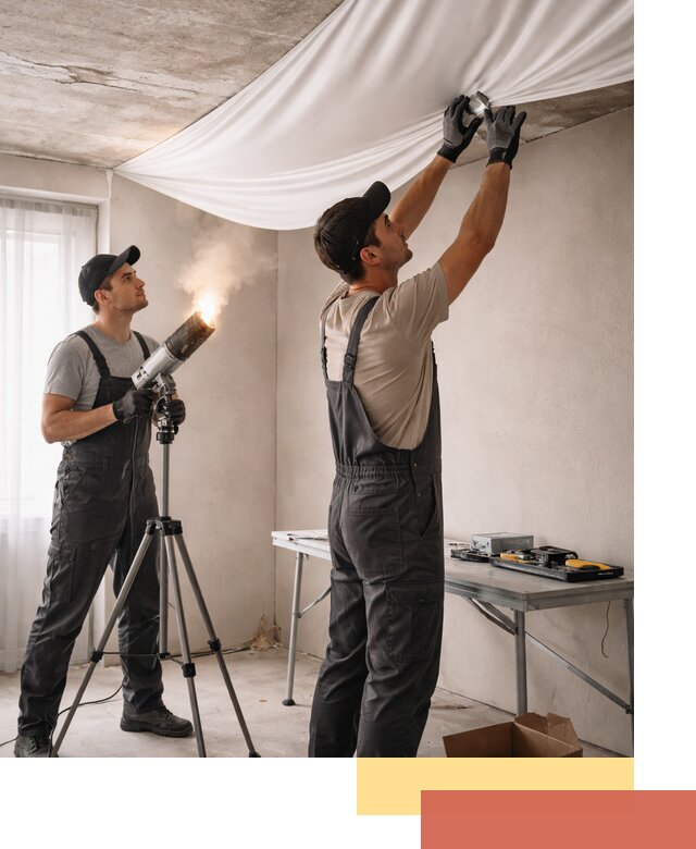 Установка натяжного потолка под ключ в Махачкале