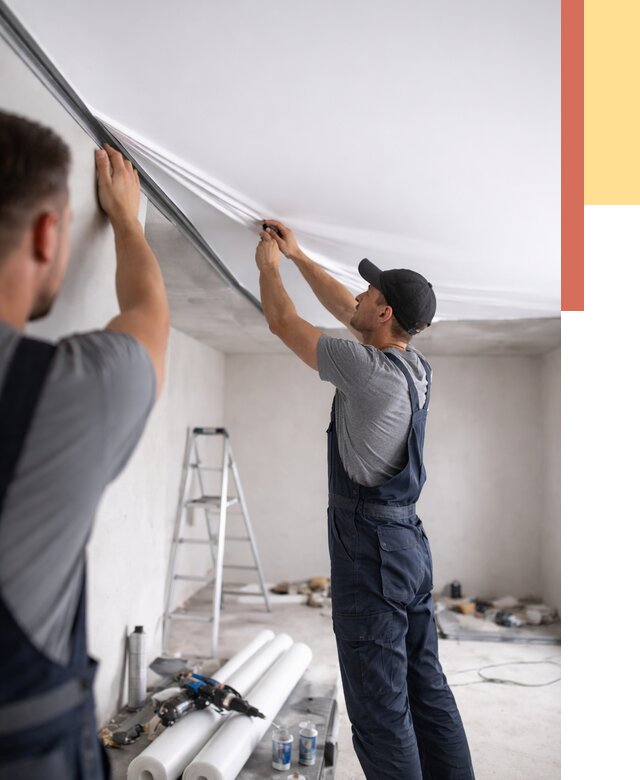 Монтаж матового натяжного потолка в Махачкале от 4660 руб./м² — быстро и недорого | ОТДЕЛОЧНИК-Мхч