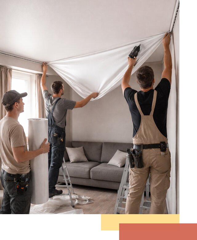 Монтаж сатинового натяжного потолка в Махачкале качественно и быстро