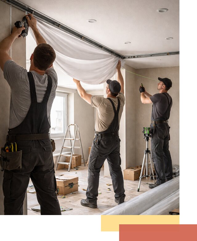 Монтаж парящего натяжного потолка под ключ в Махачкале