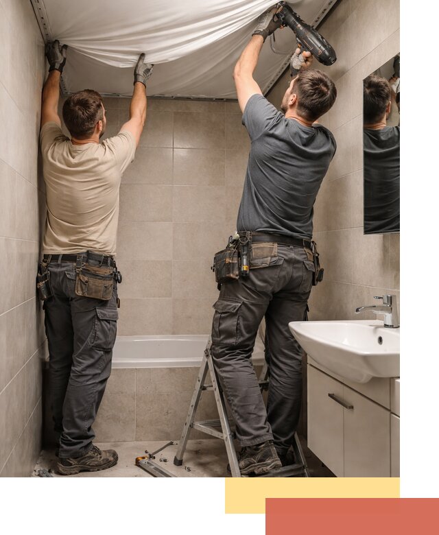 Монтаж натяжного потолка в ванной в Махачкале быстро и качественно