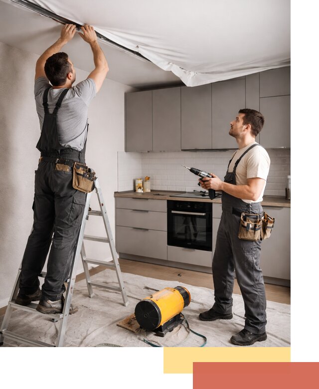 Монтаж натяжного потолка на кухне в Махачкале