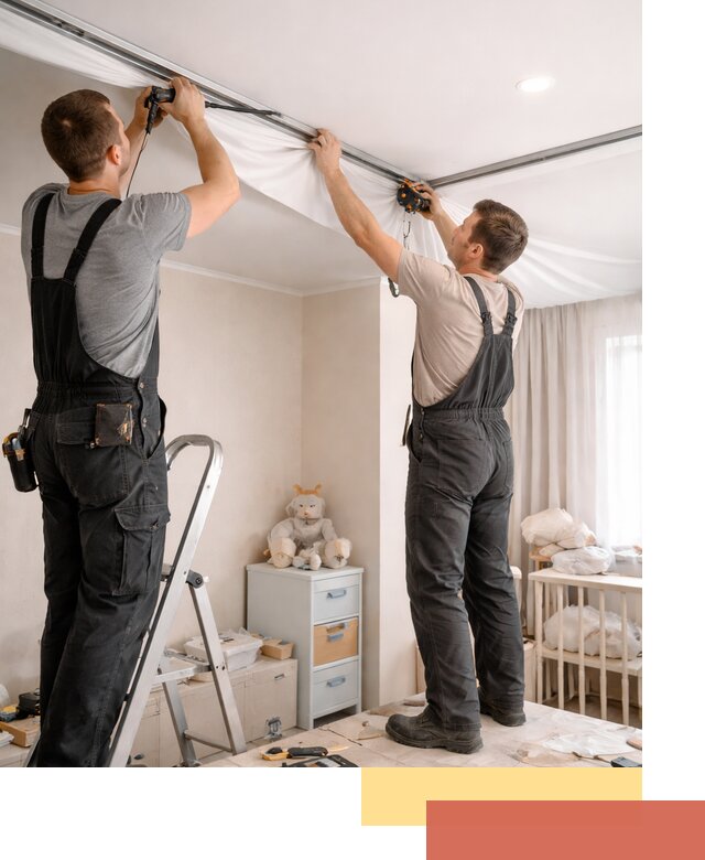 Монтаж натяжного потолка в детской комнате в Махачкале