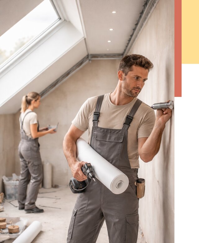 Монтаж натяжного потолка на мансарде в Махачкале от 3624 руб. | ОТДЕЛОЧНИК-Мхч