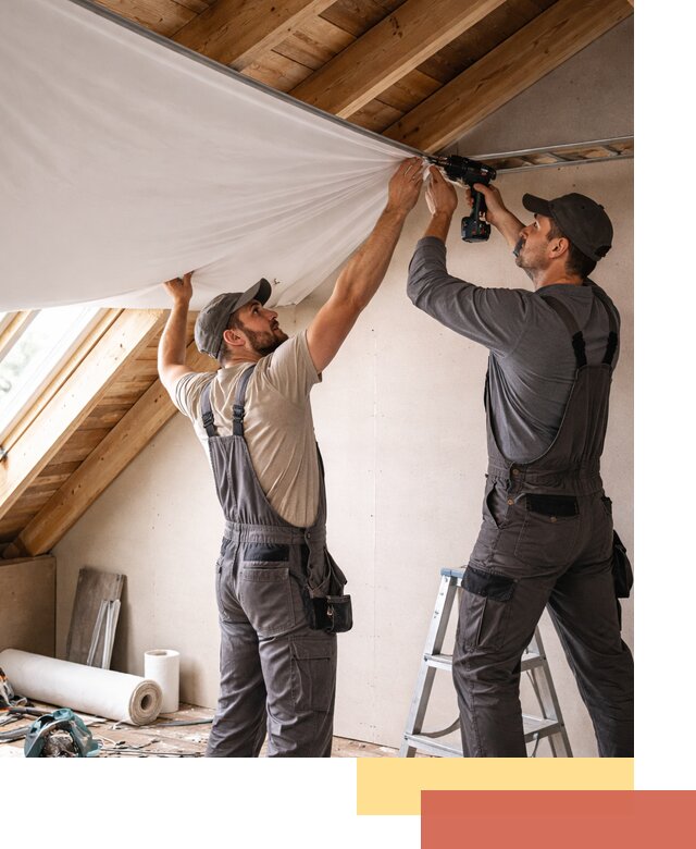 Монтаж натяжного потолка в мансарде в Махачкале