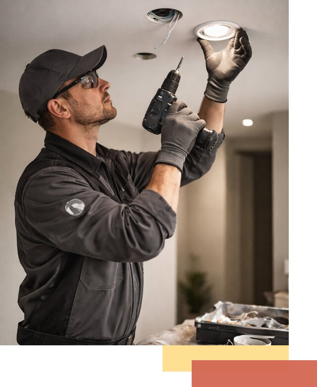 Установка точечных светильников в натяжной потолок в Махачкале