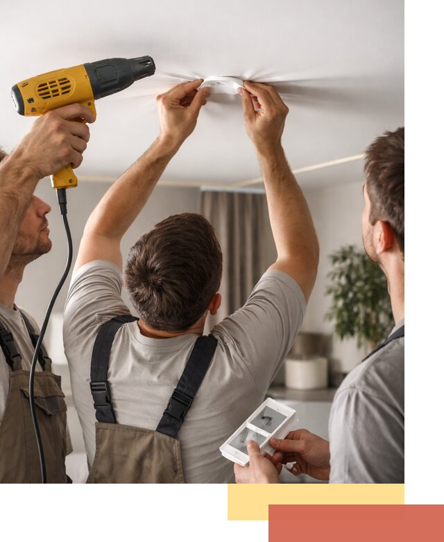 Ремонт прокола полотна натяжного потолка в Махачкале