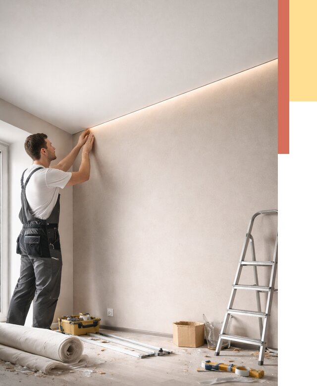 Теневые натяжные потолки в Махачкале от 8491 руб. под ключ | ОТДЕЛОЧНИК-Мхч