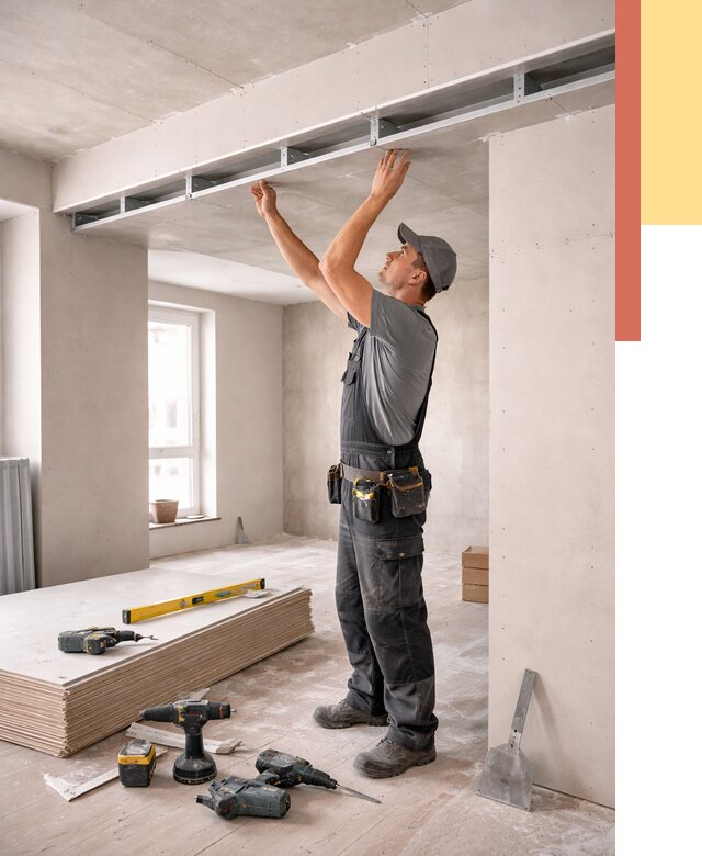 Потолок из гипсокартона с нишей в Махачкале от 1294 руб. под ключ | ОТДЕЛОЧНИК-Мхч