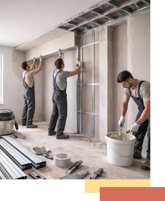 Монтаж потолка из гипсокартона с нишей в Махачкале