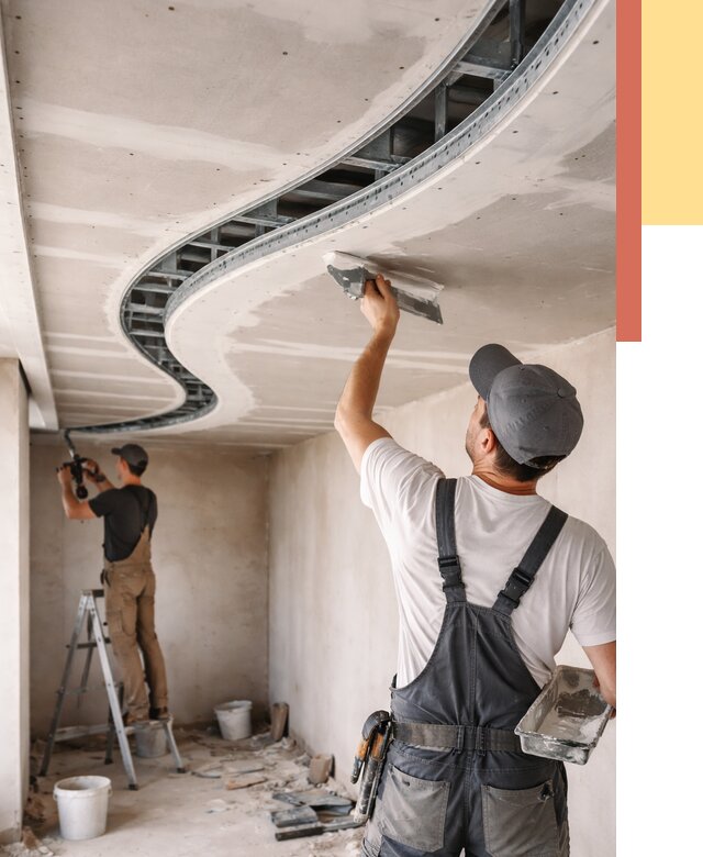 Криволинейный потолок из гипсокартона в Махачкале от 2175 руб./м2 | ОТДЕЛОЧНИК-Мхч