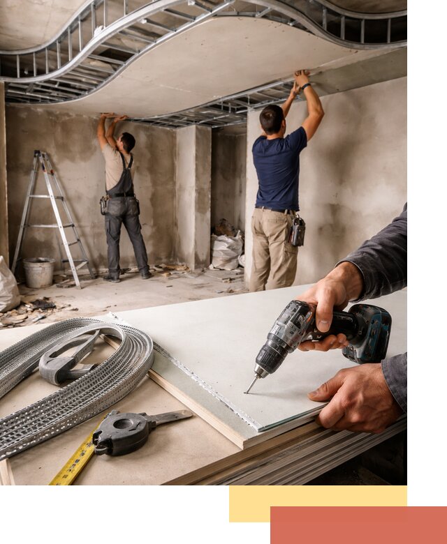 Криволинейный потолок из гипсокартона в Махачкале — монтаж и отделка