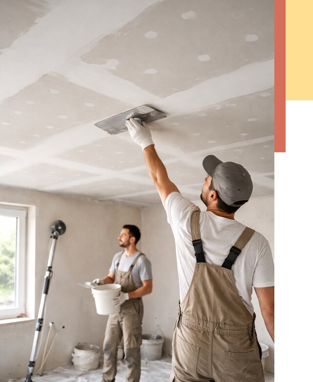 Шпаклевка потолка из гипсокартона в Махачкале от 3314 руб./м2 — услуги под ключ | ОТДЕЛОЧНИК-Мхч