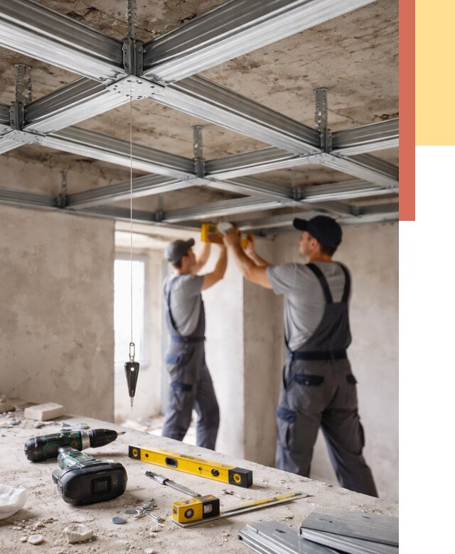 Монтаж каркаса потолка из профиля в Махачкале от 4660 руб. — услуги ОТДЕЛОЧНИК-Мхч