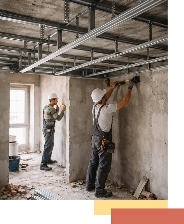 Монтаж каркаса потолка из профильного профиля в Махачкале