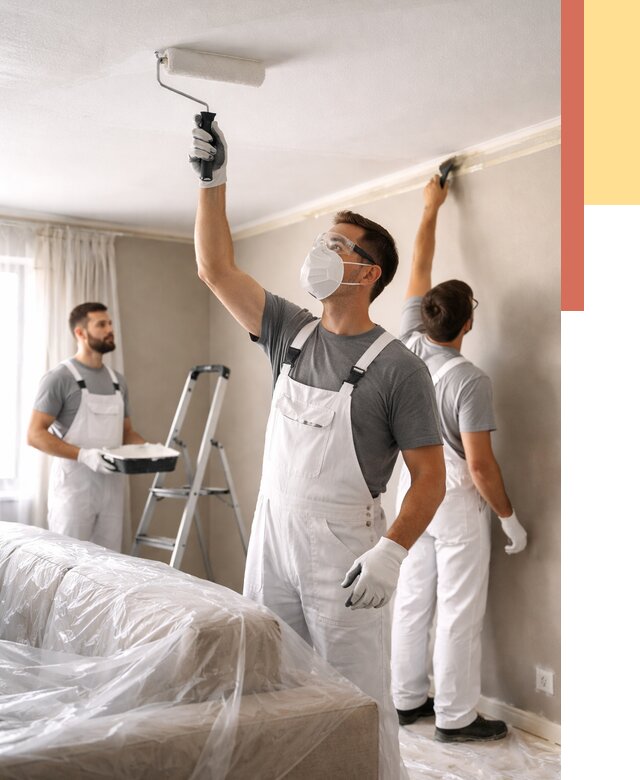 Покраска потолка водоэмельсионной краской в Махачкале от 2278 руб/м² — услуги под ключ | ОТДЕЛОЧНИК-Мхч