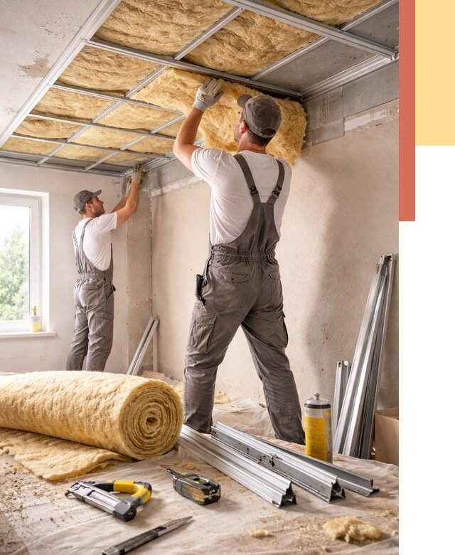 Утепление потолка в Махачкале от 7456 руб/м2 — недорого, быстро, под ключ | ОТДЕЛОЧНИК-Мхч